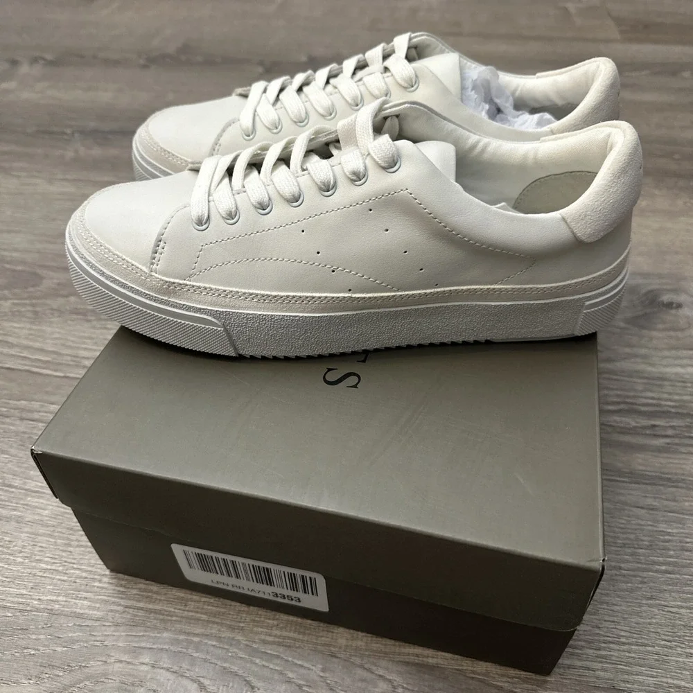 Allsaints Trish Calf Leather  Chunky Sneakers White Women's Us 10 EU 41